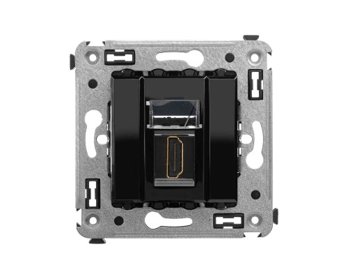 HDMI розетка одинарная в стену, тип А-А, Avanti, Черный квадрат 4402253 | HDMI розетка одинарная в стену, тип А-А, Avanti, Черный квадрат