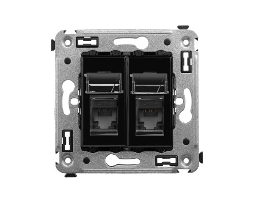 Компьютерная розетка RJ-45 в стену, кат.6 двойная,Avanti, Черный квадрат 4402294 | Компьютерная розетка RJ-45 в стену, кат.6 двойная,Avanti, Черный квадрат