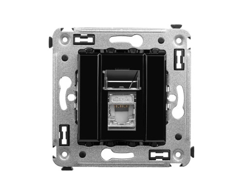 Компьютерная розетка RJ-45 в стену, кат.6 одинарная экранированная, Avanti, Черный квадрат 4402393 | Компьютерная розетка RJ-45 в стену, кат.6 одинарная экранированная, Avanti, Черный квадрат