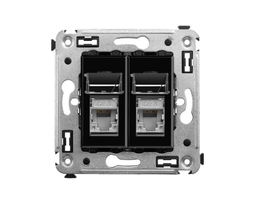 Компьютерная розетка RJ-45 в стену, кат.6 двойнаяэкранированная,Avanti, Черный квадрат 4402394 | Компьютерная розетка RJ-45 в стену, кат.6 двойнаяэкранированная,Avanti, Черный квадрат