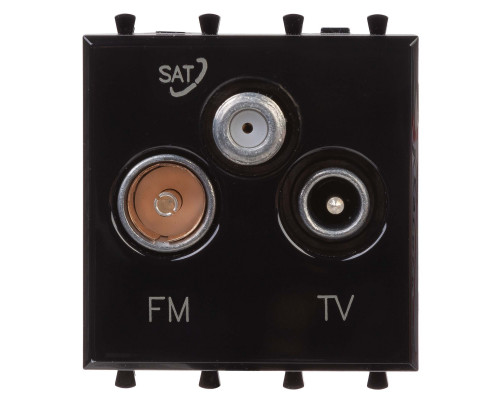 Розетка TV-FM-SAT модульная, Avanti, Черный квадрат, 2 модуля 4402532 | Розетка TV-FM-SAT модульная, Avanti, Черный квадрат, 2 модуля