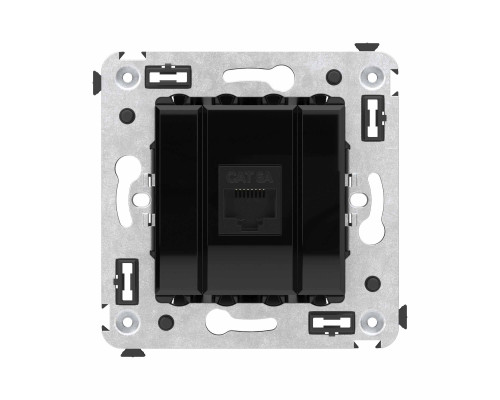 Компьютерная розетка RJ-45 без шторки в стену, кат.6А одинарная, Avanti, Черный квадрат 4402673 | Компьютерная розетка RJ-45 без шторки в стену, кат.6А одинарная, Avanti, Черный квадрат