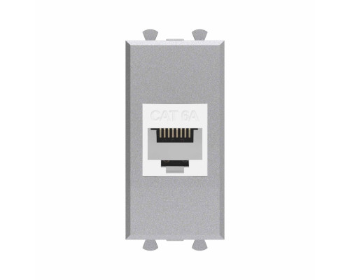 Компьютерная розетка RJ-45 без шторки модульная, кат.6А, Avanti, Закаленная сталь, 1 модуль 4404671 | Компьютерная розетка RJ-45 без шторки модульная, кат.6А, Avanti, Закаленная сталь, 1 модуль