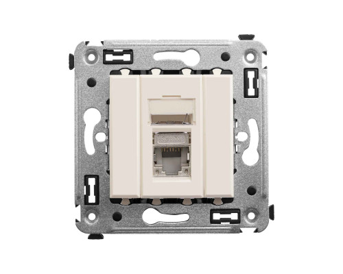 Компьютерная розетка RJ-45 в стену, категория 5e одинарная экранированная, Avanti,Ванильная дымка 4405363 | Компьютерная розетка RJ-45 в стену, кат.5e одинарная экранированная, Avanti,Ванильная дымка