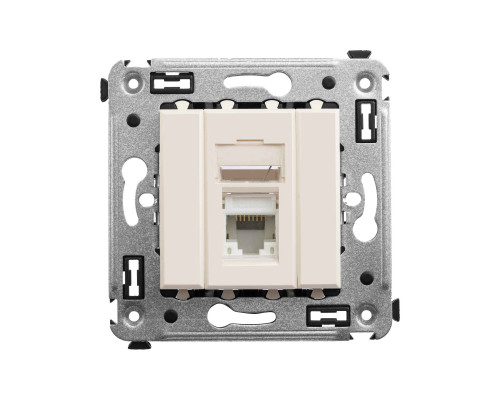 Компьютерная розетка RJ-45 в стену, кат.6А одинарная, Avanti, Ванильная дымка 4405373 | Компьютерная розетка RJ-45 в стену, кат.6А одинарная, Avanti, Ванильная дымка