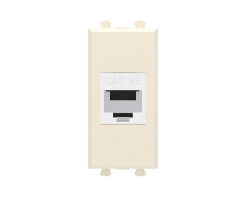 Компьютерная розетка RJ-45 без шторки модульная, кат.5е, Avanti, Ванильная дымка, 1 модуль 4405661 | Компьютерная розетка RJ-45 без шторки модульная, кат.5е, Avanti, Ванильная дымка, 1 модуль