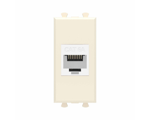 4405671 | Компьютерная розетка RJ-45 без шторки модульная, кат.6А, Avanti, Ванильная дымка, 1 модуль