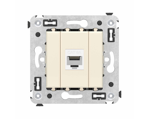 Компьютерная розетка RJ-45 без шторки в стену, кат.6А одинарная, Avanti, Ванильная дымка 4405673 | Компьютерная розетка RJ-45 без шторки в стену, кат.6А одинарная, Avanti, Ванильная дымка