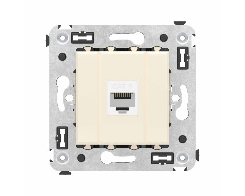Компьютерная розетка RJ-45 без шторки в стену, кат.6 одинарная, Avanti, Ванильная дымка 4405693 | Компьютерная розетка RJ-45 без шторки в стену, кат.6 одинарная, Avanti, Ванильная дымка