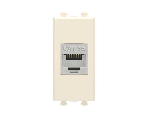 Компьютерная розетка RJ-45 без шторки модульная, кат.5е экранированная, Avanti, Ванильная дымка, 1 модуль 4405761 | Компьютерная розетка RJ-45 без шторки модульная, кат.5е экранированная, Avanti, Ванильная дымка, 1 модуль