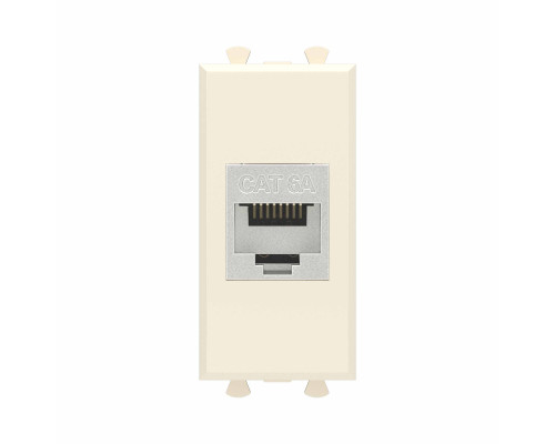 Компьютерная розетка RJ-45 без шторки модульная, кат.6А экранированная, Avanti, Ванильная дымка, 1 модуль 4405771 | Компьютерная розетка RJ-45 без шторки модульная, кат.6А экранированная, Avanti, Ванильная дымка, 1 модуль