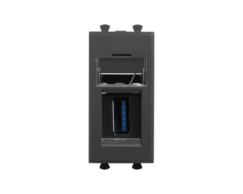 USB 3.0 розетка модульная, тип А-А, Avanti, Черный матовый, 1 модуль 4412301 | USB 3.0 розетка модульная, тип А-А, Avanti, Черный матовый, 1 модуль
