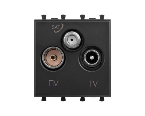 Розетка TV-FM-SAT модульная, Avanti, Черный матовый, 2 модуля 4412532 | Розетка TV-FM-SAT модульная, Avanti, Черный матовый, 2 модуля