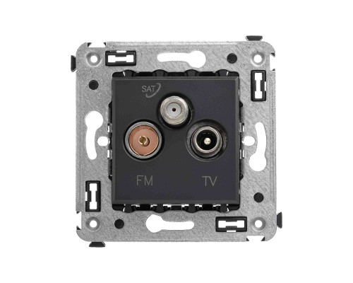 Розетка TV-FM-SAT в стену, Avanti, Черный матовый 4412533 | Розетка TV-FM-SAT в стену, Avanti, Черный матовый