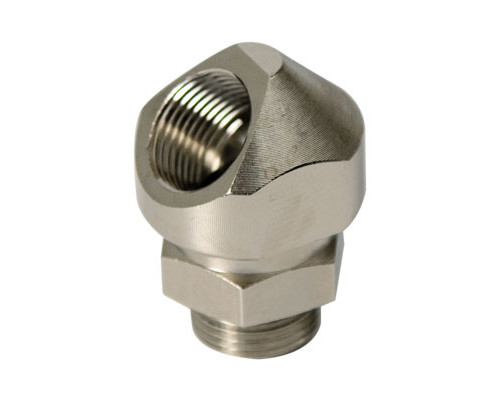 Поворотный адаптер 45° M25x1,5, IP68/IP67, никелированная латунь 6028-25G | Поворотный адаптер 45° M25x1,5, IP68/IP67, никелированная латунь