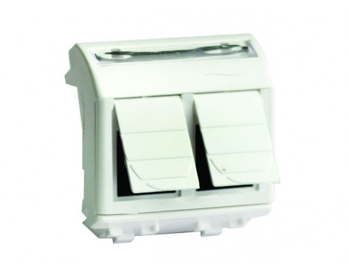 Компьютерная розетка двойная RJ45 категория 5e, Brava, слон.кость, 2мод 75656S | Ком.роз. двойная RJ45 кат.5e, Brava, слон.кость, 2мод