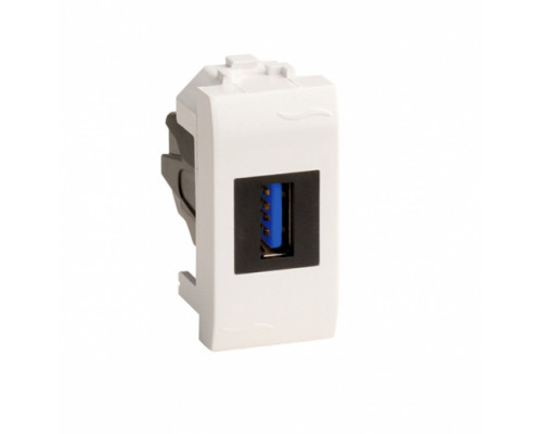 USB 3.0 розетка, Brava, белая, 1 мод. 76300B | USB 3.0 розетка, Brava, белая, 1 мод.