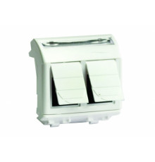 Компьютерная розетка двойная RJ45 кат.6A, 8P8C, Brava, белая, 2мод