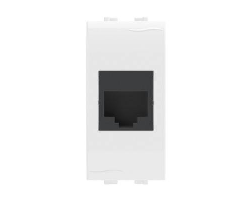Компьютерная розетка RJ45 категория 5e, Brava, белая, 1 модуль 76654B | Компьютерная розетка RJ45 кат.5e, Brava, белая, 1 модуль