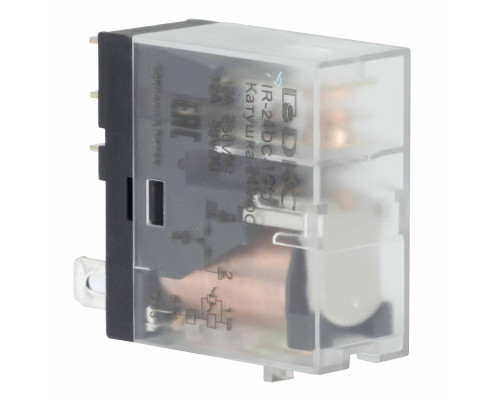 Реле миниатюрное промышленное, 1CO, ком. ток 12А, AgSnO2, напряжение 24V DC, опция: светодиод IR-24DC-1CO | Реле миниатюрное промышленное, 1CO, ком. ток 12А, AgSnO2, напряжение 24V DC, опция: светодиод