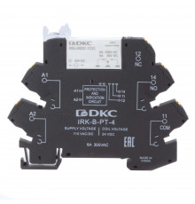 Реле интерфейсное, 1CO, ком. ток 6А, AgSnO2, напряжение 110V AC/DC, push-in клеммы.