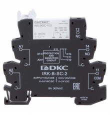 Реле интерфейсное, 1CO, ком. ток 6А, AgSnO2, напряжение 12V AC/DC, винтовые клеммы.