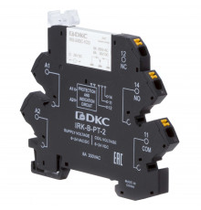 Реле интерфейсное, 1CO, ком. ток 6А, AgSnO2, напряжение 12V AC/DC, push-in клеммы.