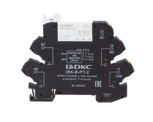 Реле интерфейсное, 1CO, ком. ток 6А, AgSnO2, напряжение 24V AC/DC, push-in клеммы. IRK-24UC-1CO-PT | Реле интерфейсное, 1CO, ком. ток 6А, AgSnO2, напряжение 24V AC/DC, push-in клеммы.