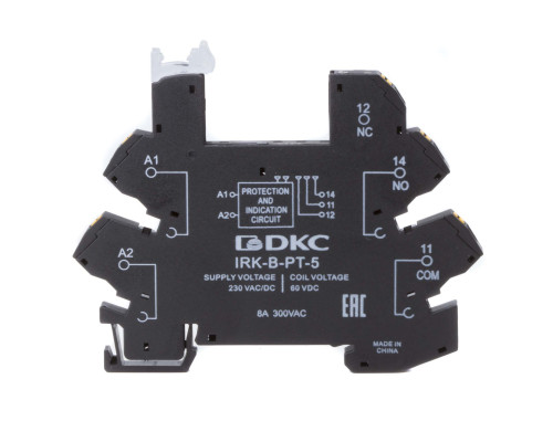 Колодка ультратонкая для реле серии RIS, вх. напр. 230V AC/DC, push-in клеммы IRK-B-PT-5 | Колодка ультратонкая для реле серии RIS, вх. напр. 230V AC/DC, push-in клеммы