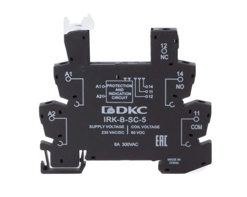Колодка ультратонкая для реле серии RIS, вх. напр. 230V AC/DC, винт. клеммы IRK-B-SC-5 | Колодка ультратонкая для реле серии RIS, вх. напр. 230V AC/DC, винт. клеммы