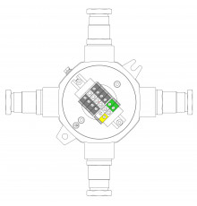 Взрывонепроницаемая распределительная коробка из алюминия LBD-MVK.2,5x2-MVK.2,5(i)x2-MVK.2,5Tx2-KH3MHK(A)-KH3MHK(B)-KH3MHK(C)-KH3MHK(D) / 1Ex d IIC Т5 Gb / Ex tb IIIC T95°С Db / IP66/IP68