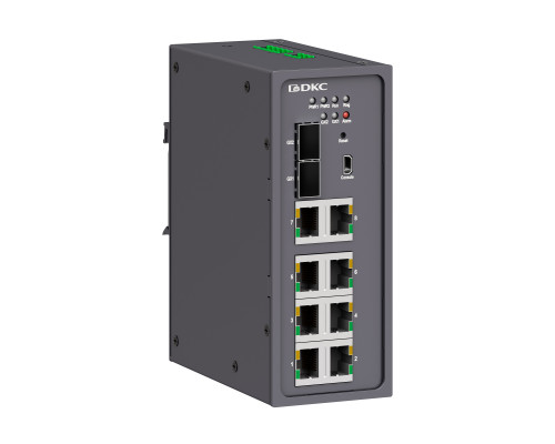 Промышленный управляемый коммутатор, 2×100Base-X, 1000Base-X,10/100/1000Base-T(X) SFP слота: 8×10/100Base-T(X) портов RJ45,консольный порт Mini USB, 24-48В DC (18-72В DC), с резервированием N2000-2GX8T-P1 | Промышленный управляемый коммутатор, 2×100Base-X, 1000Base-X,10/100/1000Base-T(X) SFP слота: 8×10/100Base-T(X) портов RJ45,консольный порт Mini USB, 24-48В DC (18-72В DC), с резервированием