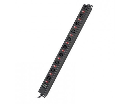 Блок распределения питания (PDU) 0U 10A с индикацией и защитой, Вых:10 С13, Вх:С14 R519IEC10SWCD | Блок распределения питания (PDU) 0U 10A с индикацией и защитой, Вых:10 С13, Вх:С14