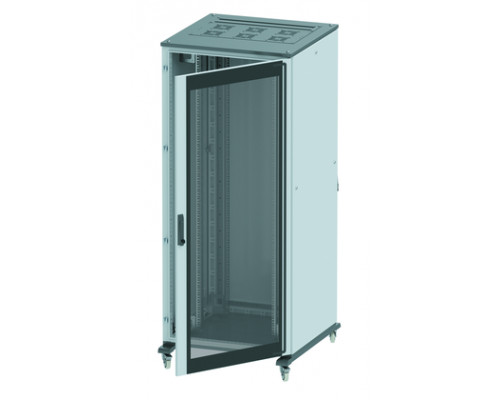 Напольный 19 IT-корпус ДКС серии CQE 24U 600х1200х800, двери стекло+сплошная, панели для крыши, кабельный ввод, RAL7011/7035 R5IT2468GS | Напольный 19 IT-корпус ДКС серии CQE 24U 600х1200х800, двери стекло+сплошная, панели для крыши, кабельный ввод, RAL7011/7035
