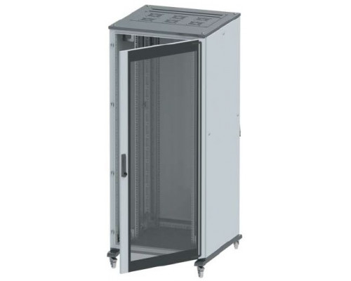 Напольный 19 IT-корпус ДКС серии CQE 42U 600х2000х600, двери стекло+сплошная, панели для крыши, кабельный ввод, RAL7011/7035 R5IT4266GS | Напольный 19 IT-корпус ДКС серии CQE 42U 600х2000х600, двери стекло+сплошная, панели для крыши, кабельный ввод, RAL7011/7035