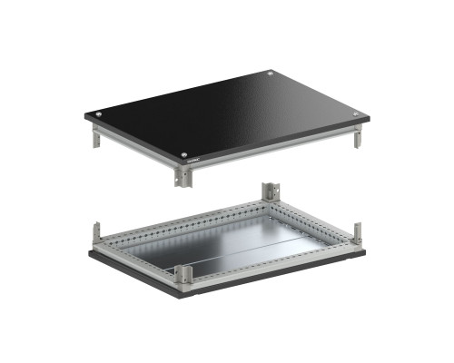 Крыша и основание RAL9005 с направляющими для корпусов CQE N, ШхГ 1400х1200 мм, комплект R5NKTB1412 | Крыша и основание RAL9005 с направляющими для корпусов CQE N, ШхГ 1400х1200 мм, комплект