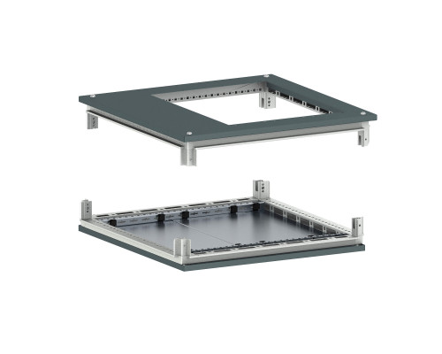 Крыша с фланцем и основание для 19 IT-CQE 600x600, RAL7011 R5RKTB66FIT | Крыша с фланцем и основание для 19 IT-CQE 600x600, RAL7011