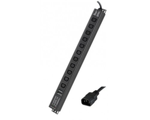 Блок распределения питания (PDU) 0U 10A с индикацией и защитой, Вых:11 С13, Вх:С14 R5VIEC11CDOP | Блок распределения питания (PDU) 0U 10A с индикацией и защитой, Вых:11 С13, Вх:С14