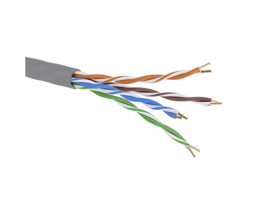 Кабель CAT 5e, U/UTP, нг(А)-HF, бухта 305м, серый RN5EUUA01GY | Кабель CAT 5e, U/UTP, нг(А)-HF, бухта 305м, серый