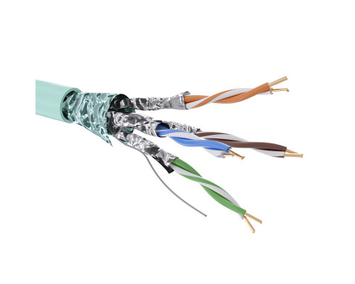 Кабель CAT 6А, F/FTP, нг(А)-HF, бухта 500м, аква RN6AFFA01AQ | Кабель CAT 6А, F/FTP, нг(А)-HF, бухта 500м, аква