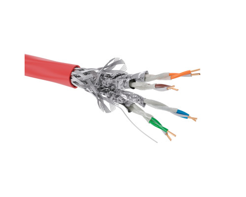 Кабель CAT 6A, S/FTP, нг(А)-FRHF, бухта 500м, красный RN6ASFA04RD | Кабель CAT 6A, S/FTP, нг(А)-FRHF, бухта 500м, красный