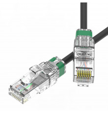 Патч-корд неэкранированный SLIM CAT6A U/UTP 4х2, 28 AWG, LSZH, чёрный, 2м