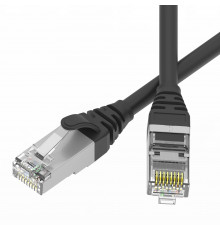 Патч-корд экранированный SLIM CAT6 U/FTP 4х2, 28 AWG, LSZH, чёрный, 0,2м