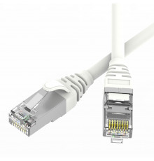 Патч-корд экранированный SLIM CAT6 U/FTP 4х2, 28 AWG, LSZH, белый, 0,3м