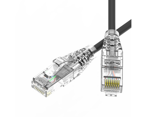 Патч-корд неэкранированный SLIM CAT6 U/UTP 4х2, 28 AWG, LSZH, чёрный, 5м RN6UU4550BK-28 | Патч-корд неэкранированный SLIM CAT6 U/UTP 4х2, 28 AWG, LSZH, чёрный, 5м