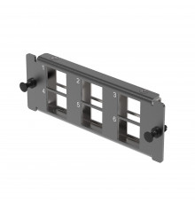 Адаптерная планка 6xRJ45 типа keystone, неэкранированная, 1HU, черная