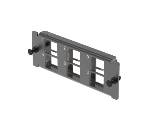 Адаптерная планка 6xRJ45 типа keystone, неэкранированная, 1HU, черная RNAP6KN | Адаптерная планка 6xRJ45 типа keystone, неэкранированная, 1HU, черная