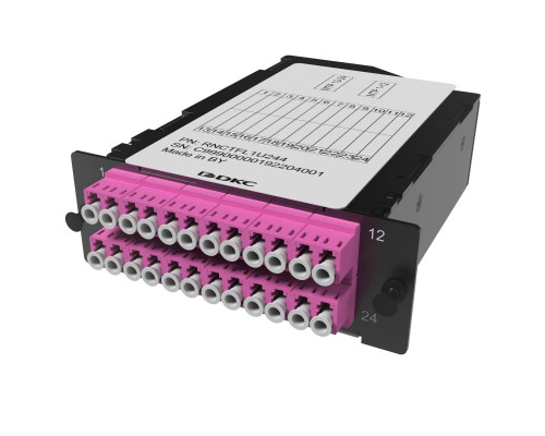 Претерминированная кассета 24ОВ 50/125 OM4, 2xMTP(12)f/12xLC Duplex, 1 HU RNCTFL1U244 | Претерминированная кассета 24ОВ 50/125 OM4, 2xMTP(12)f/12xLC Duplex, 1 HU