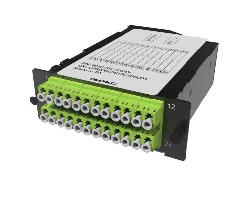 Претерминированная кассета 24ОВ 50/125 OM5, 2xMTP(12)f/12xLC Duplex, 1 HU RNCTFL1U24V | Претерминированная кассета 24ОВ 50/125 OM5, 2xMTP(12)f/12xLC Duplex, 1 HU