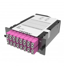 Претерминированная кассета 32 ОВ, OM4, 2xMTP(16)f/16xLC Duplex, 1 HU